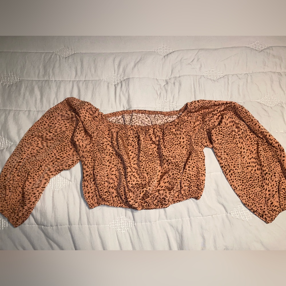 Shein Latern Sleeve Crop Blouse Size M